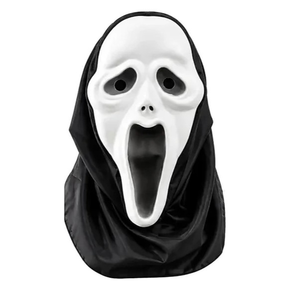 Máscara de goma EVA Scream Halloween con capucha