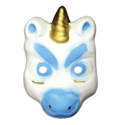 Máscara de goma EVA Unicornio celeste